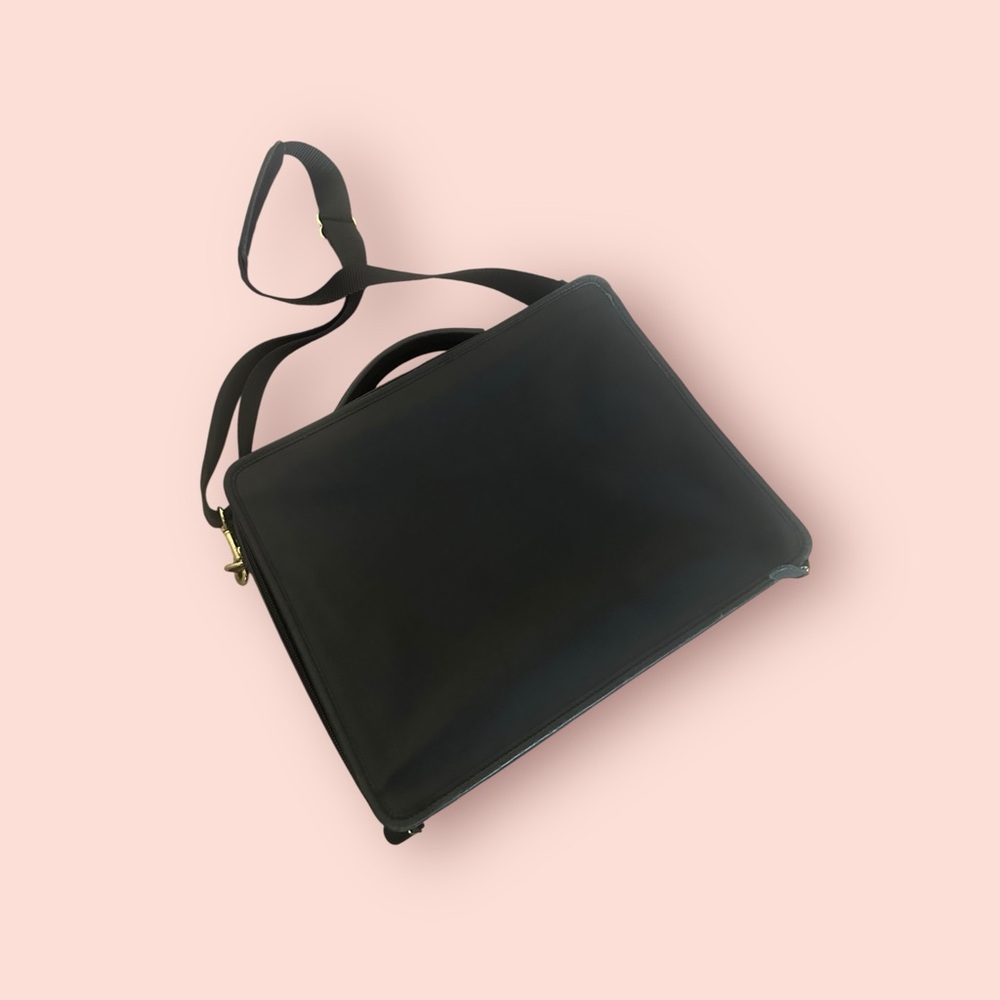 Coach “fox news” imprint Black Leather Briefcase (C2)